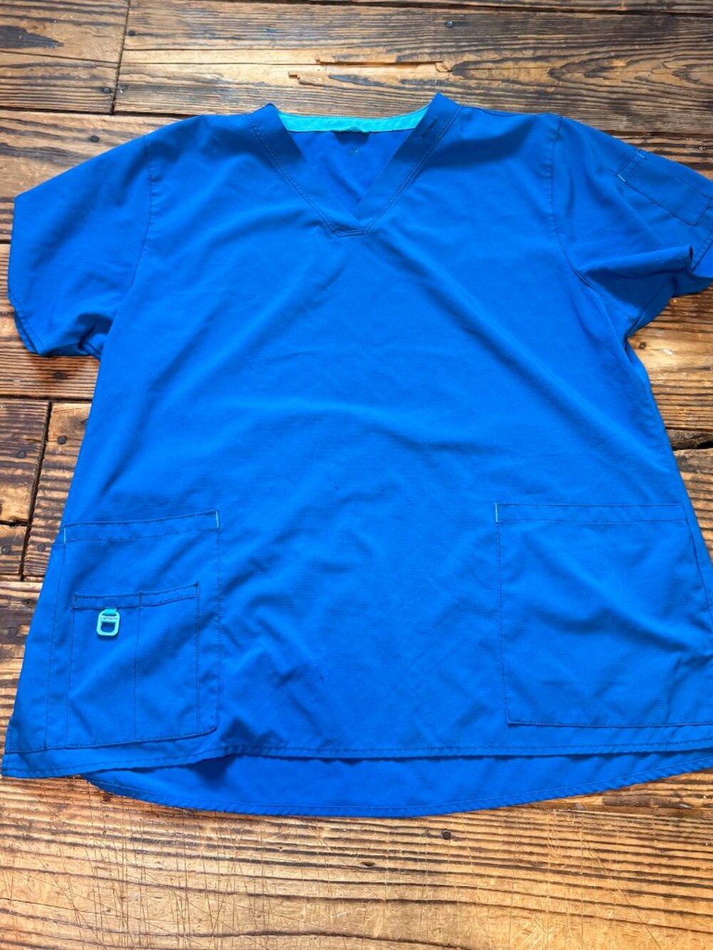 Carhartt Force Scrub Top Adult Size 2XL Blue Pockets Work Wear